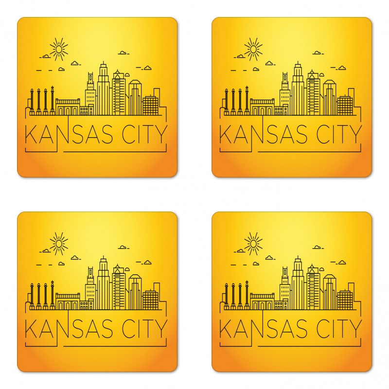 Minimal Linear City Coaster Set Of Four