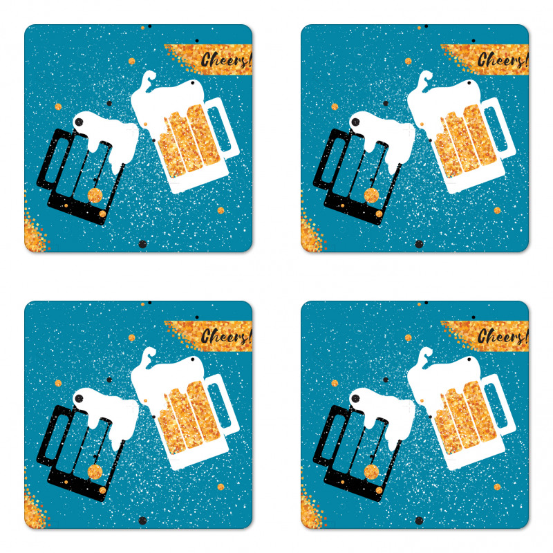 Beer Mugs Toasting Coaster Set Of Four