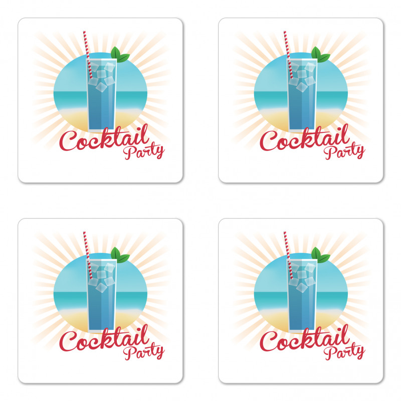 Beach Cocktail Party Coaster Set Of Four