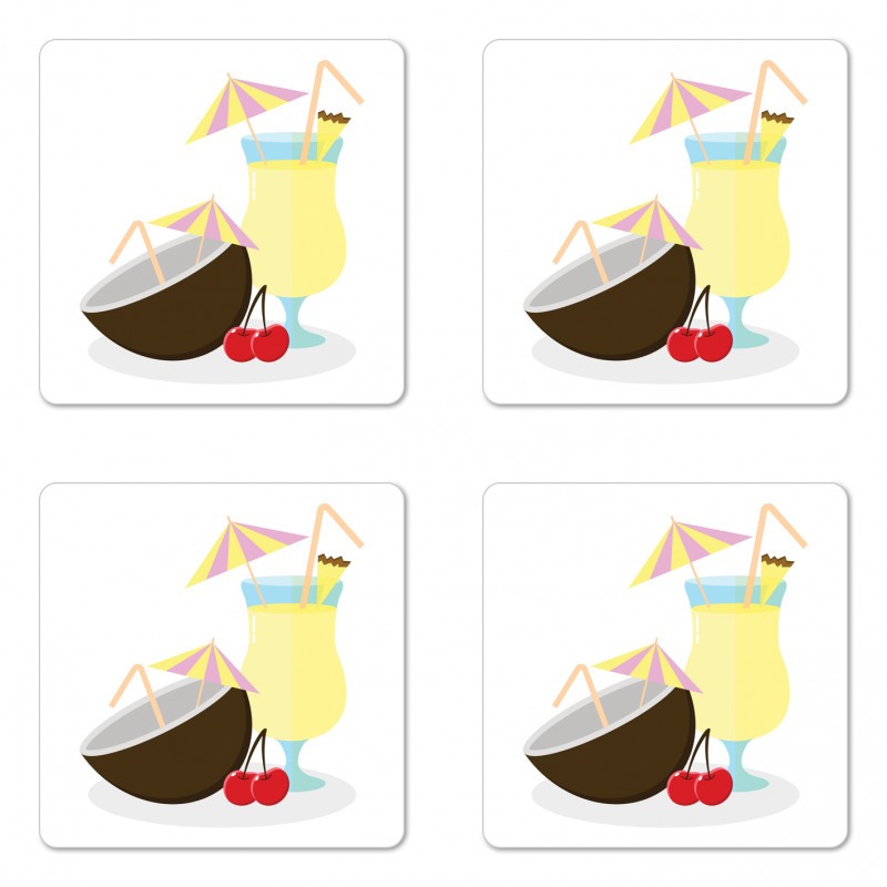 Pina Colada Cocktail Coaster Set Of Four