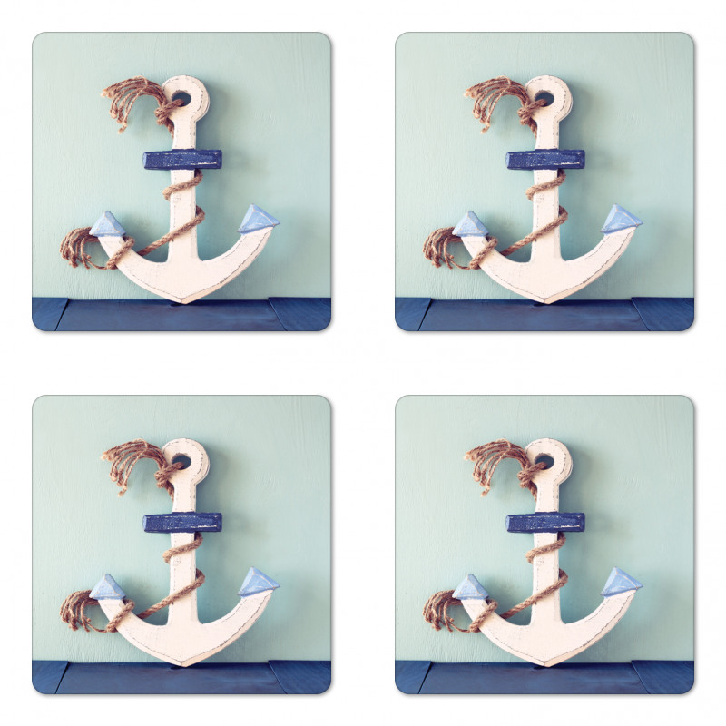 Anchor and Rope Motif Coaster Set Of Four