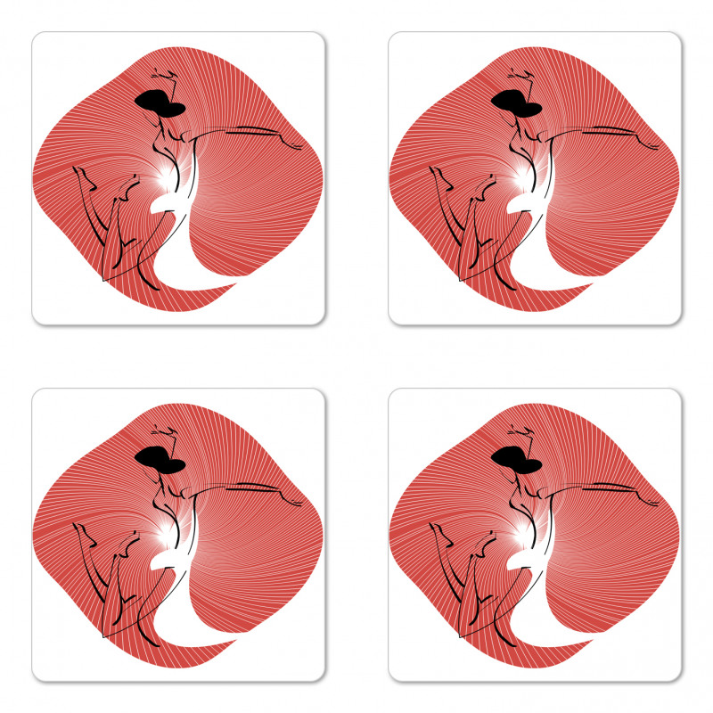 Dancer Drawn by Lines Coaster Set Of Four
