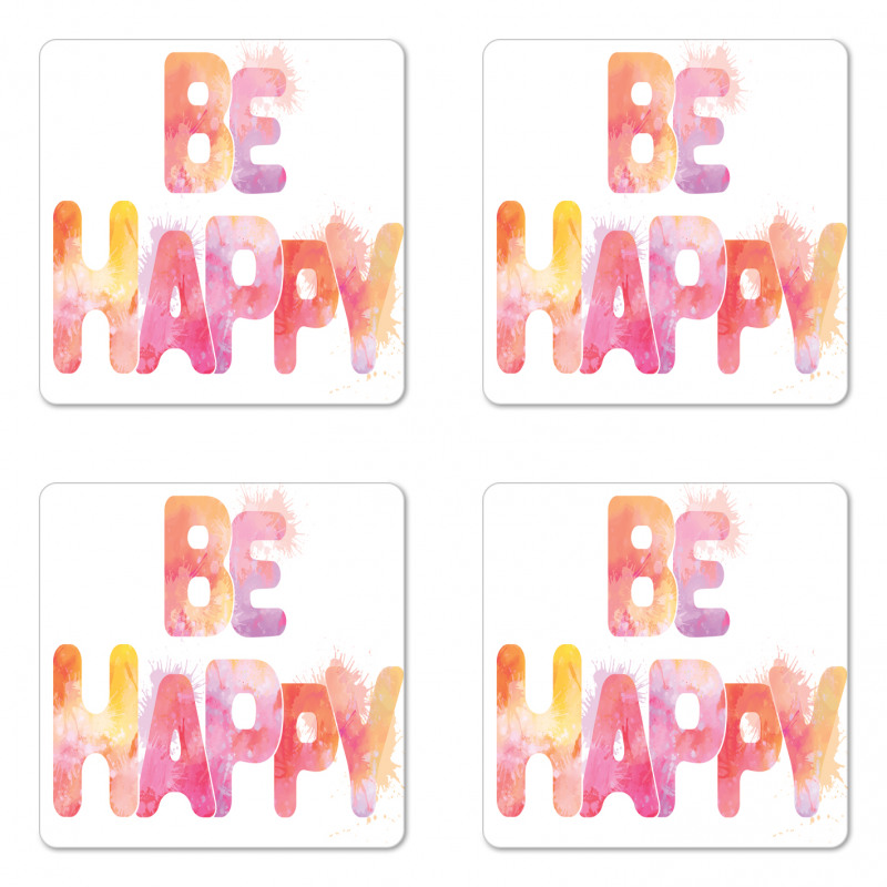 Watercolor Inscription Art Coaster Set Of Four