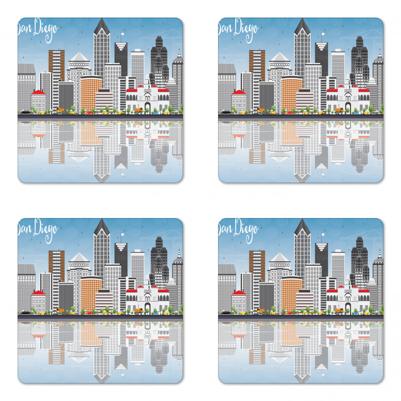 City Skyline Reflections Coaster Set Of Four