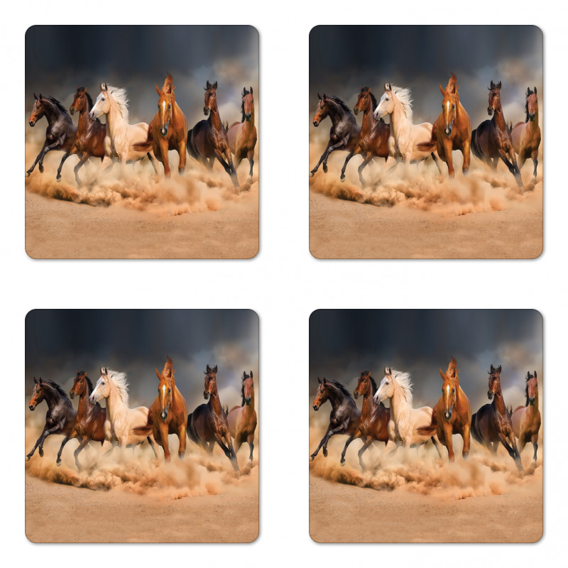 Equine Themed Animals Coaster Set Of Four