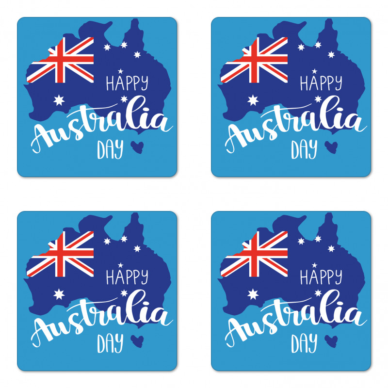 Aussie Day Words Coaster Set Of Four