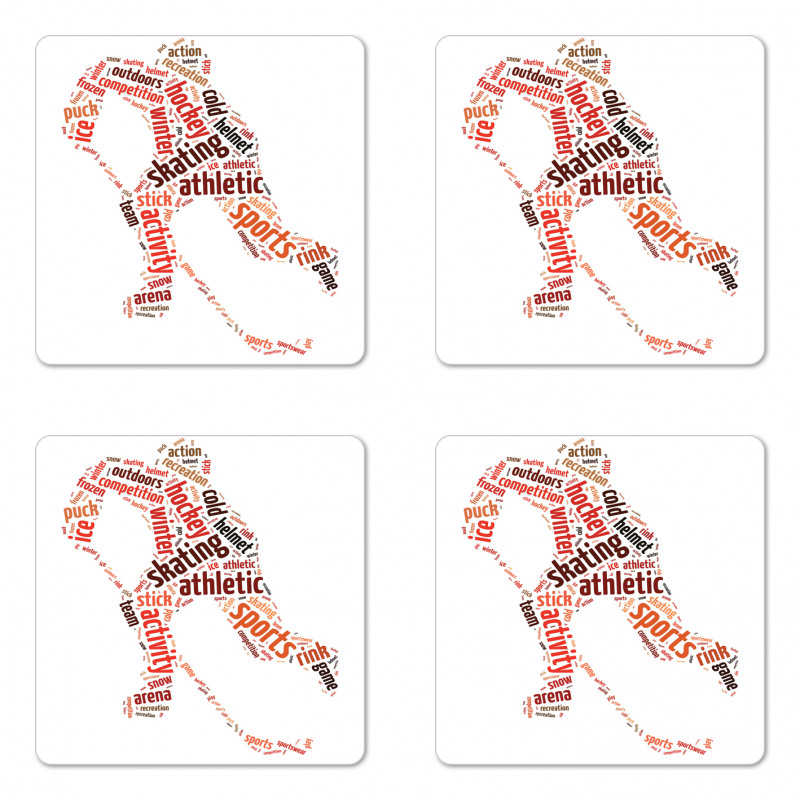 Man Silhouette with Words Coaster Set Of Four