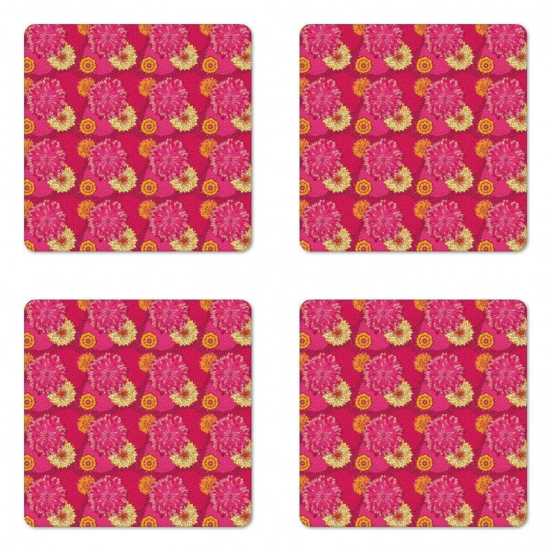 Big Blossoms Doodle Petals Coaster Set Of Four