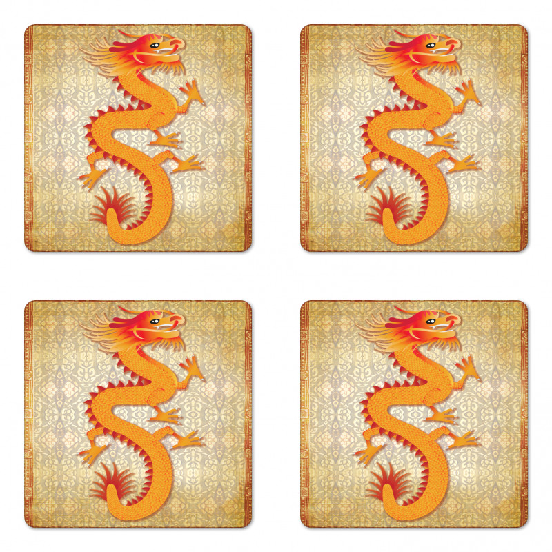 Chinese Folk Elements Coaster Set Of Four