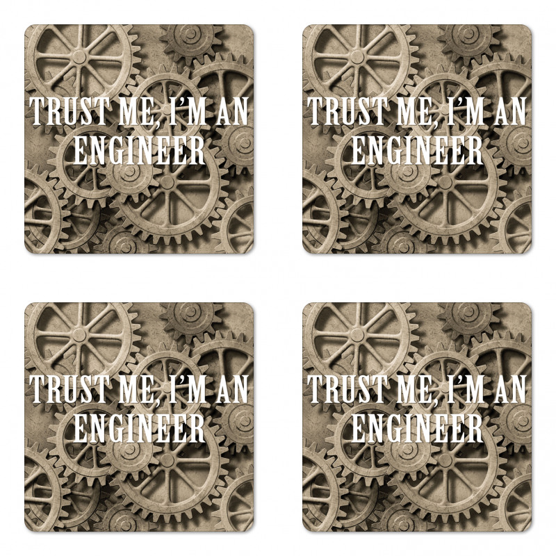 Funny Engineer Words Coaster Set Of Four