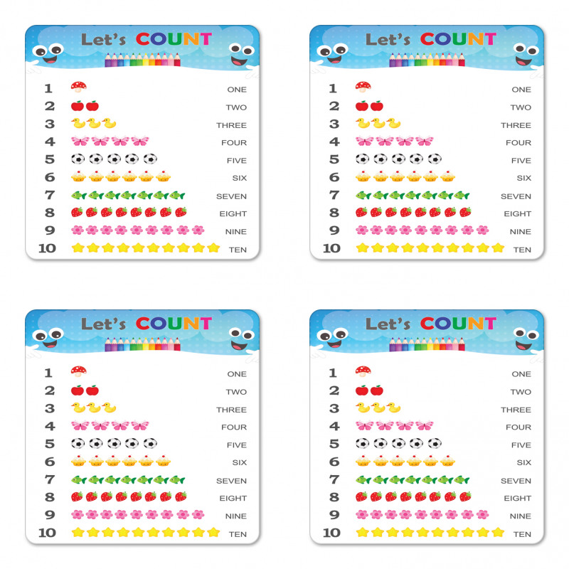 Count to Ten Learning Coaster Set Of Four