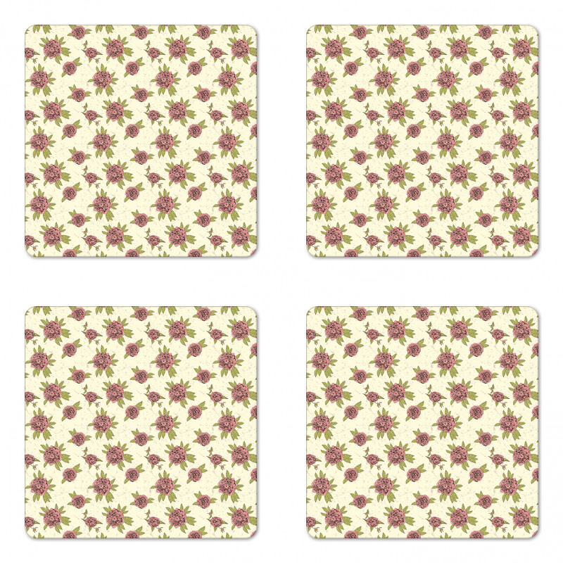 Grunge Effect Composition Coaster Set Of Four