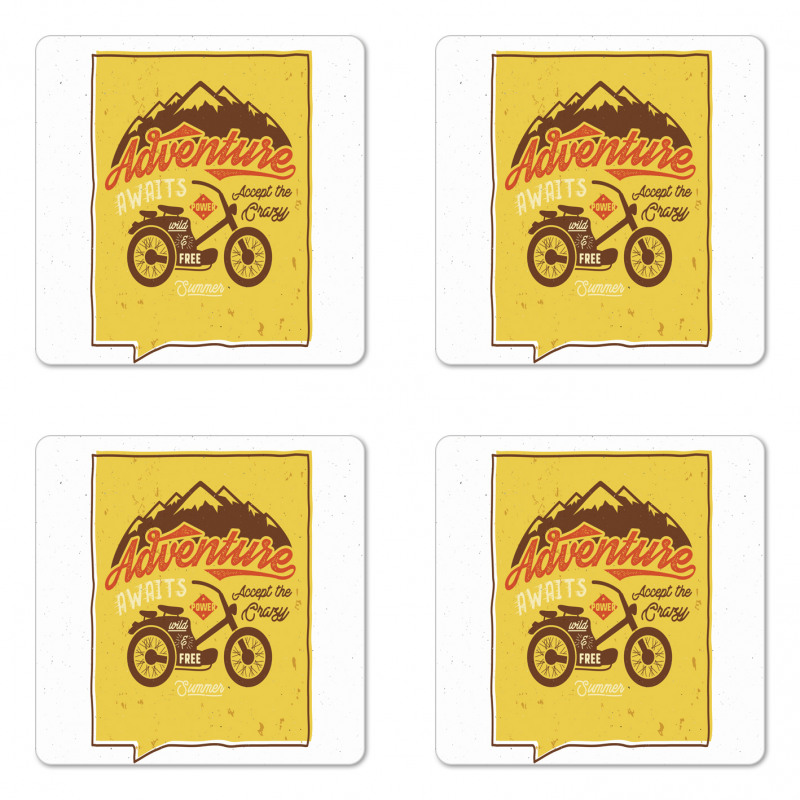 Retro Poster Words Coaster Set Of Four