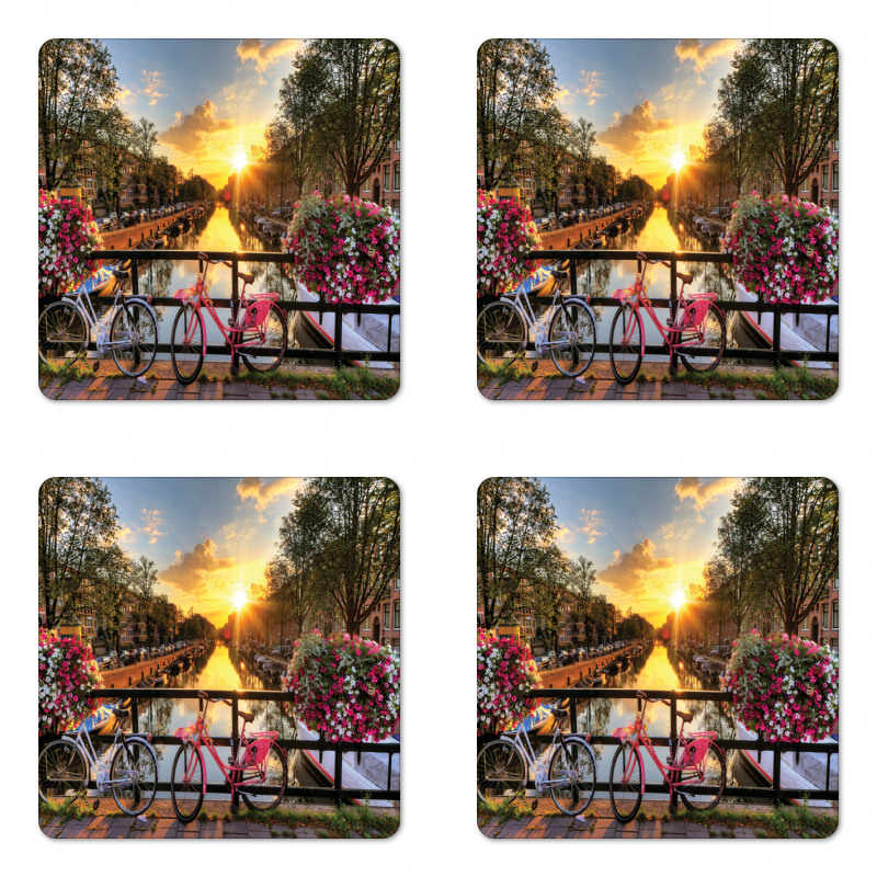 Sunrise over the City Coaster Set Of Four