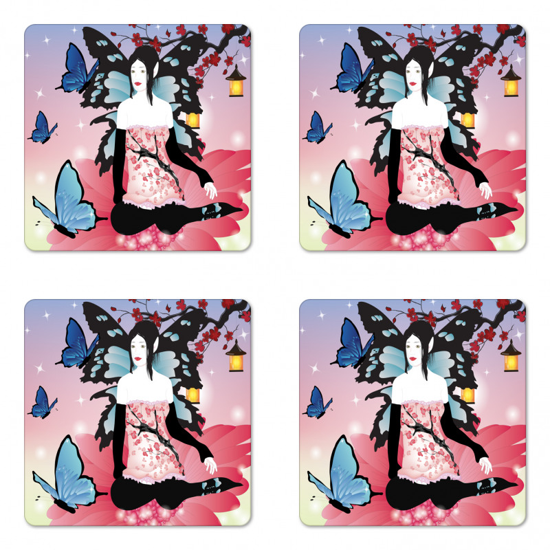 Fairy Girl with Wings Coaster Set Of Four