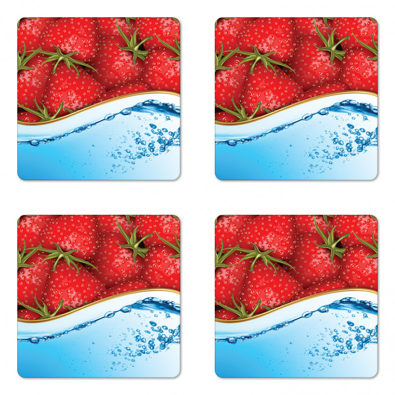 Summer Fruit and Water Coaster Set Of Four