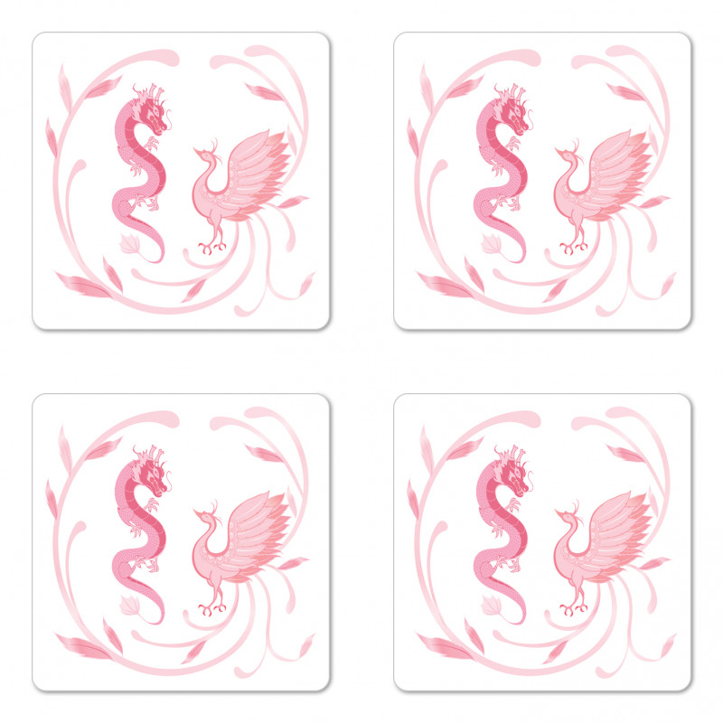 Dragon Mythical Bird Coaster Set Of Four