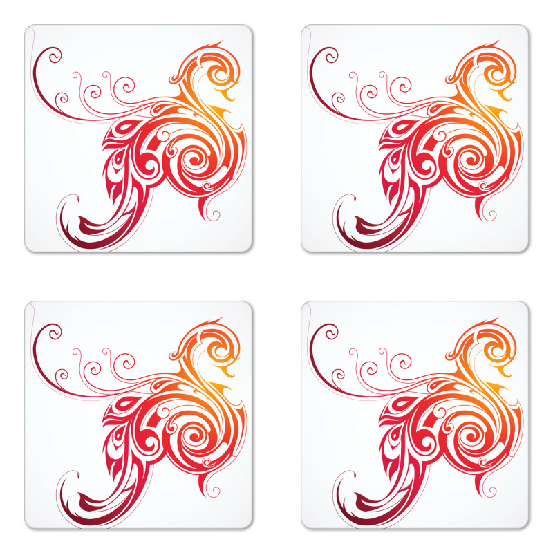 Bird Swirly Wings Coaster Set Of Four