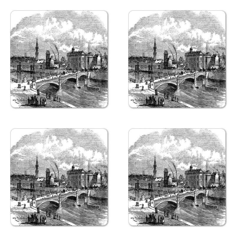 Albert Bridge Glasgow Art Coaster Set Of Four