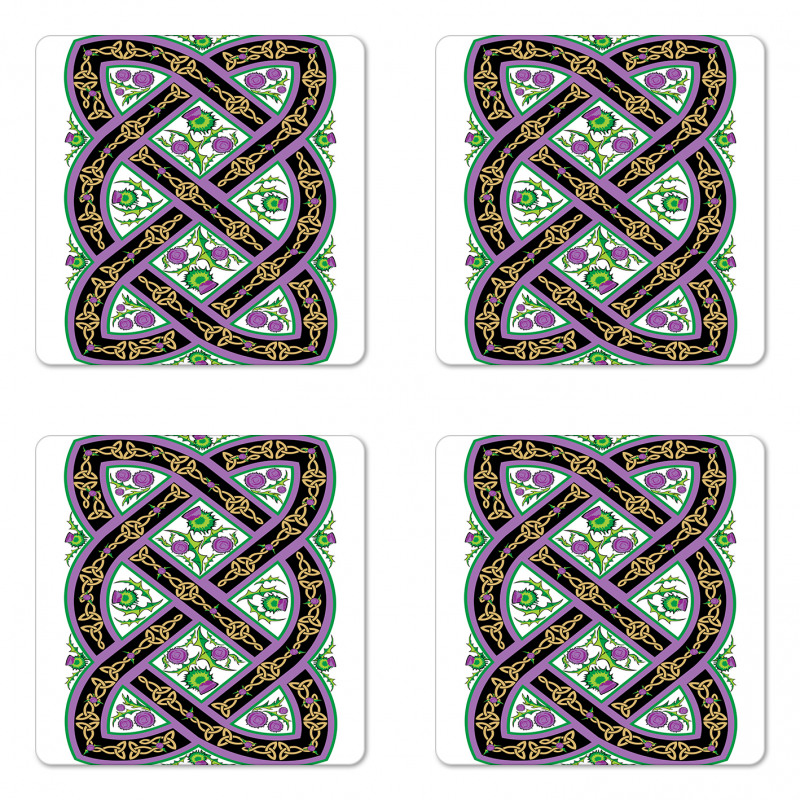 Celtic Ornamental Motif Coaster Set Of Four