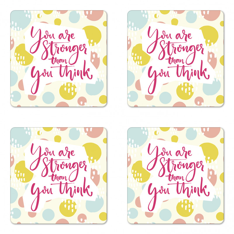 Pastel Circles Inspirationai Coaster Set Of Four