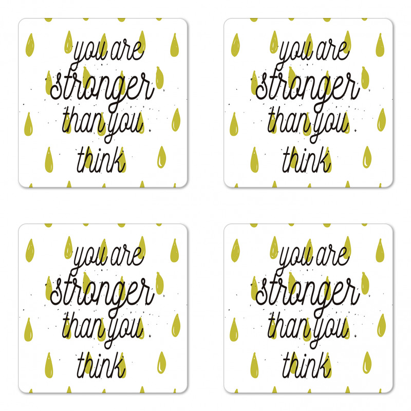 Doodle Raindrops Motivation Coaster Set Of Four