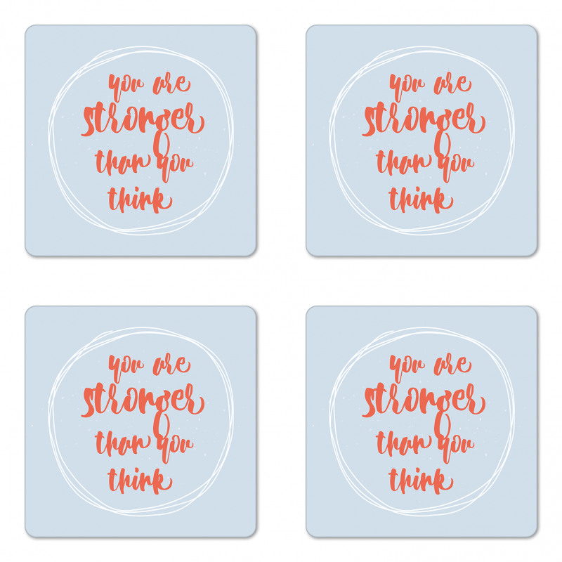 Geometric Circle Wise Words Coaster Set Of Four