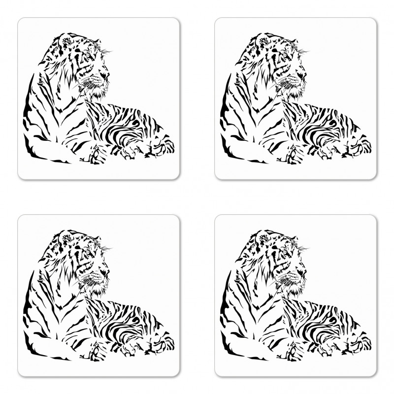 Safari Animal Sitting Coaster Set Of Four