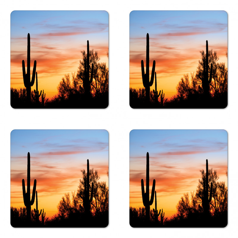 Desert Cactus Wild West Coaster Set Of Four