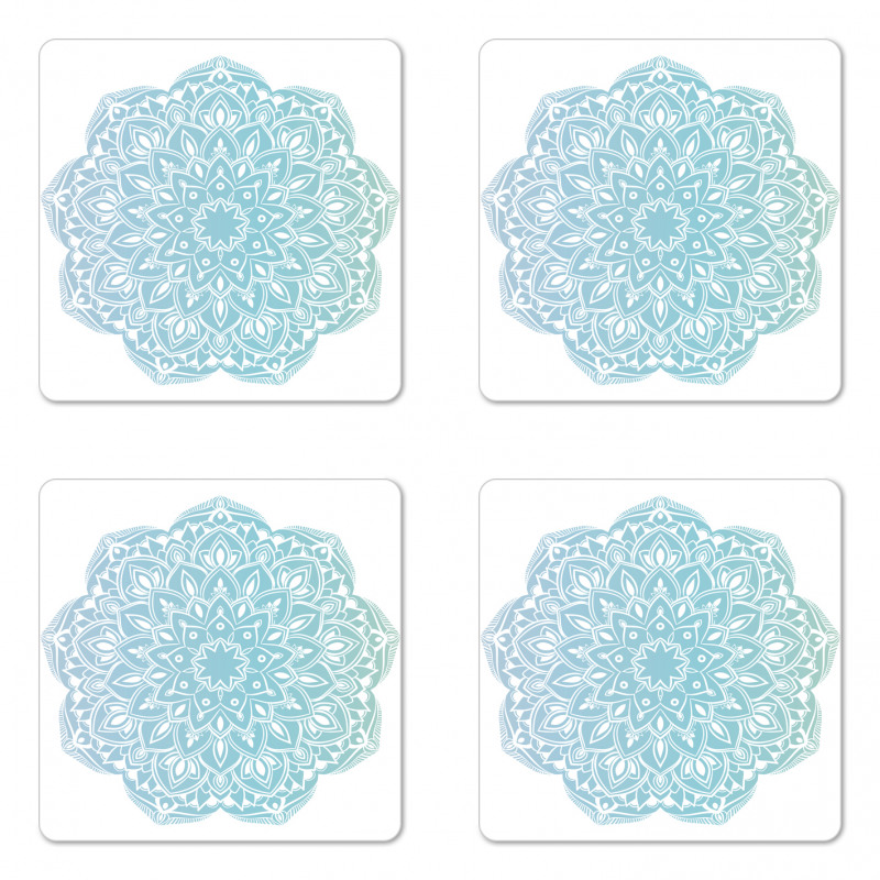 Oriental Round Motif Coaster Set Of Four