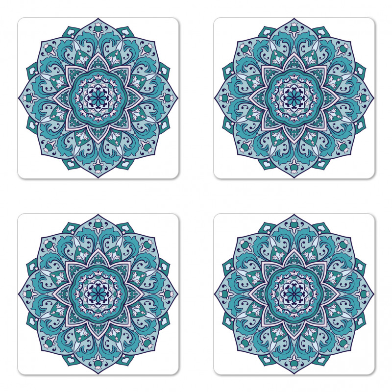 Curly Eastern Flower Coaster Set Of Four