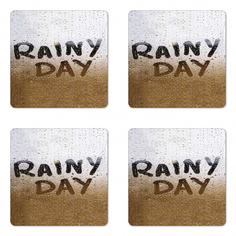 Blurred Rain Drops Photo Coaster Set Of Four