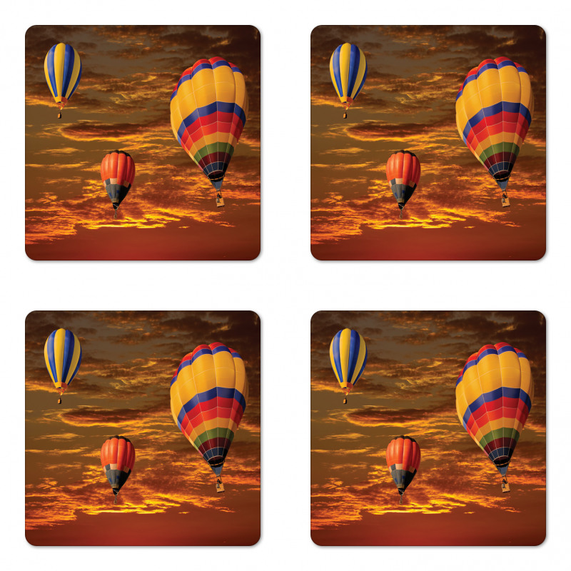 Skyscape Colorful Vehicles Coaster Set Of Four