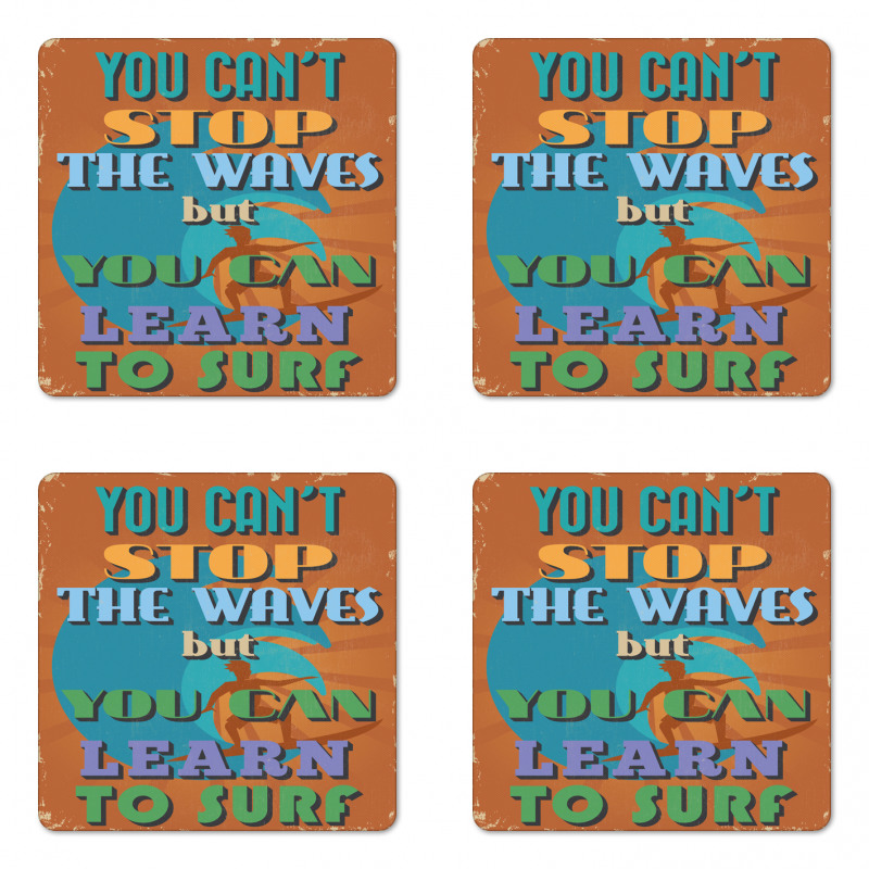 You Can Learn to Surf Coaster Set Of Four