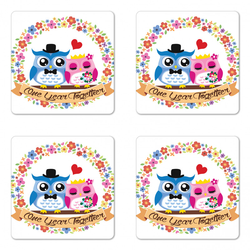 Year Lovers Owls Coaster Set Of Four