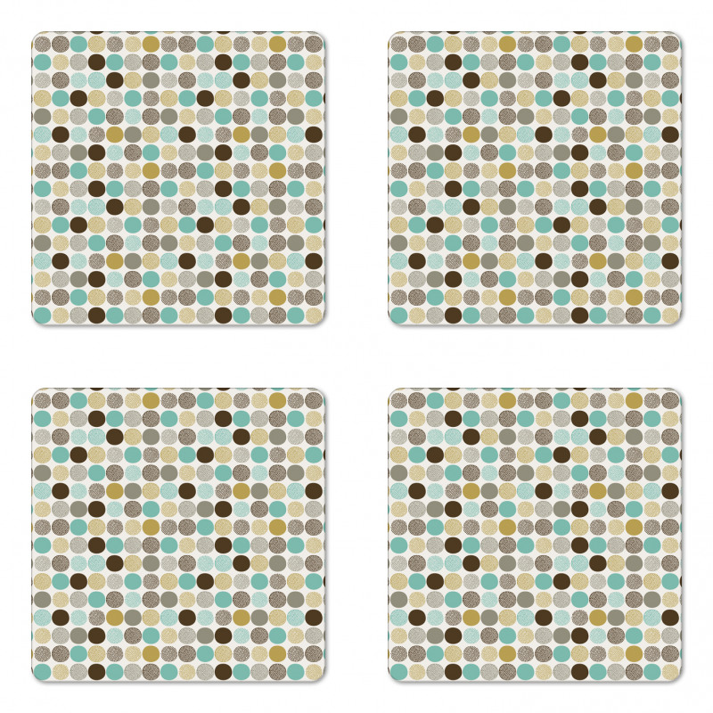 Abstract Dots Pattern Coaster Set Of Four