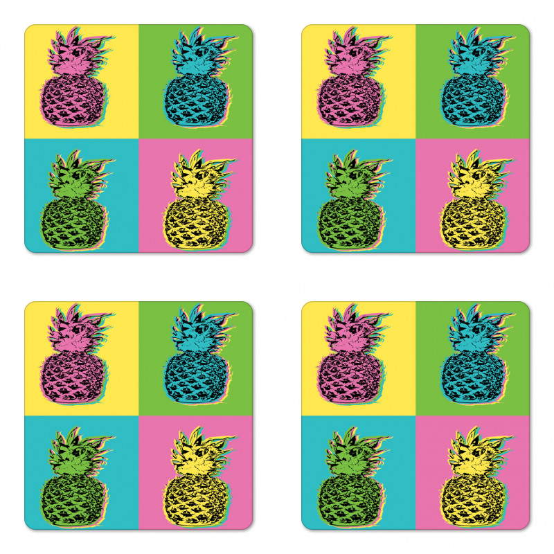 Colorful Summer Pop Art Coaster Set Of Four