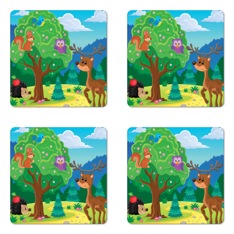 Funny Animals Wildlife Coaster Set Of Four