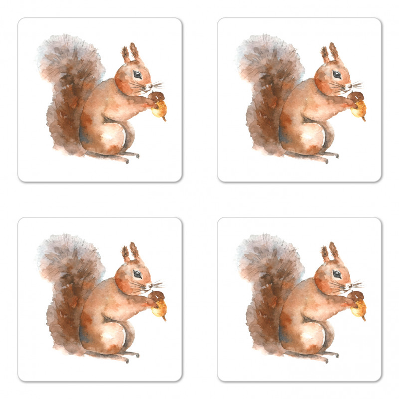 Watercolor Rodent Animal Coaster Set Of Four