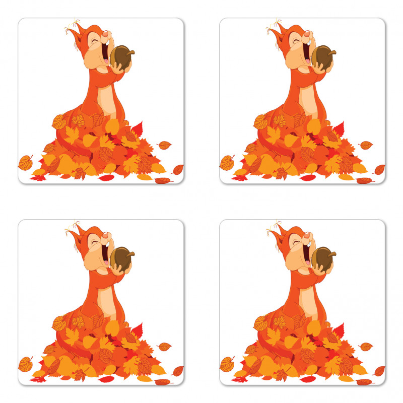 Animal Eating a Nut Coaster Set Of Four