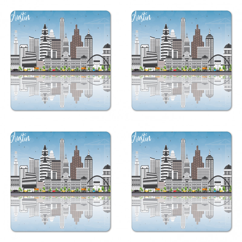 Digital Art Water Reflection Coaster Set Of Four