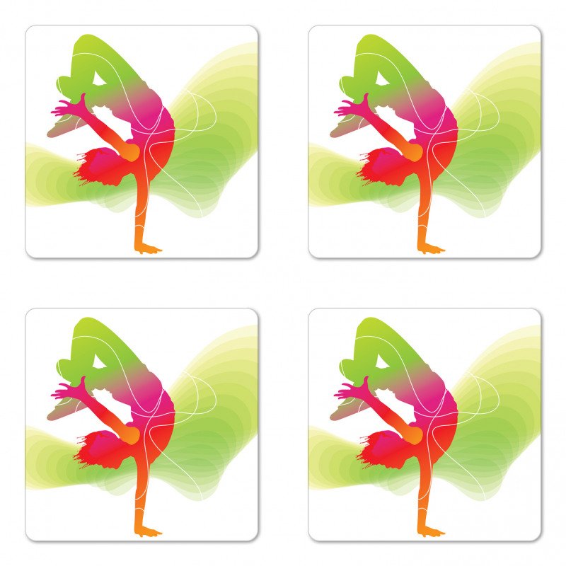 Colorful Sporty Theme Coaster Set Of Four