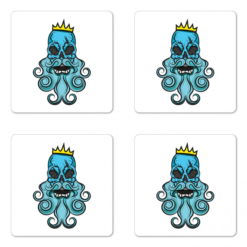 Beard Royal Crown Skeleton Coaster Set Of Four