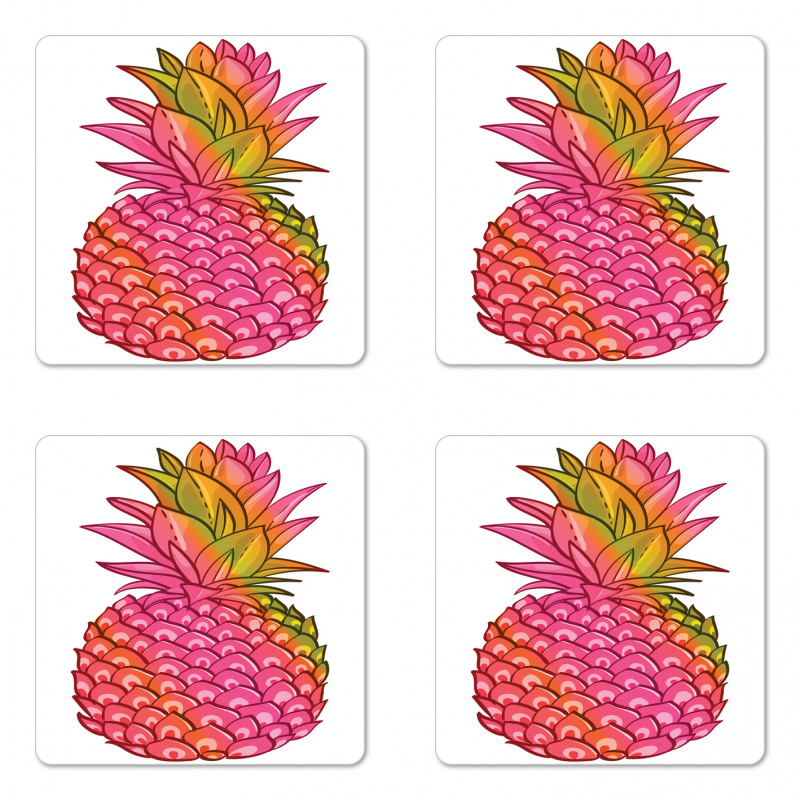 Tropical Organic Fruit Coaster Set Of Four