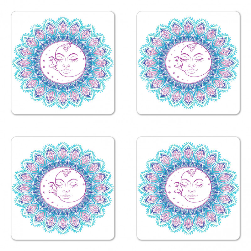 Colorful Mandala Sign Coaster Set Of Four