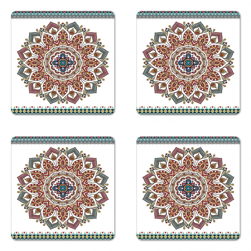 Floral Motifs Oriental Coaster Set Of Four