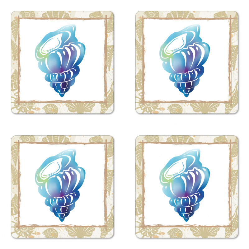 Aquatic Cockleshell Coaster Set Of Four