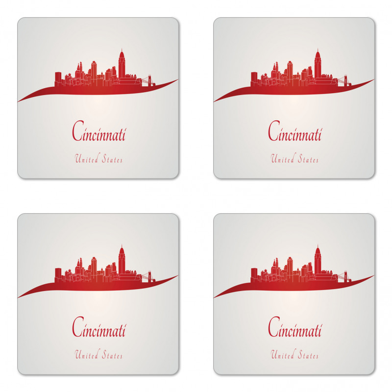 United States Busy City Coaster Set Of Four