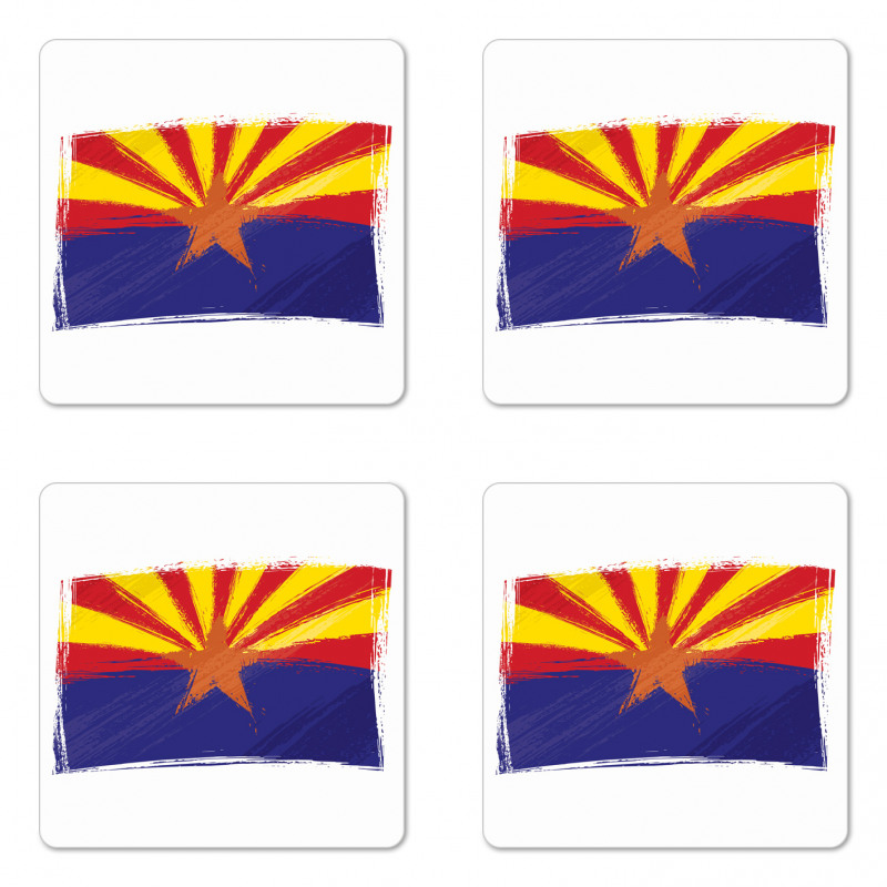 Grunge Design State Flag Coaster Set Of Four