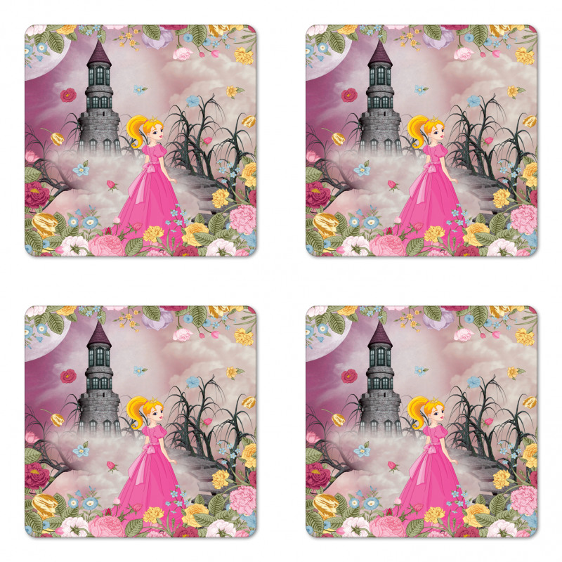 Fairytale Theme Cartoon Art Coaster Set Of Four